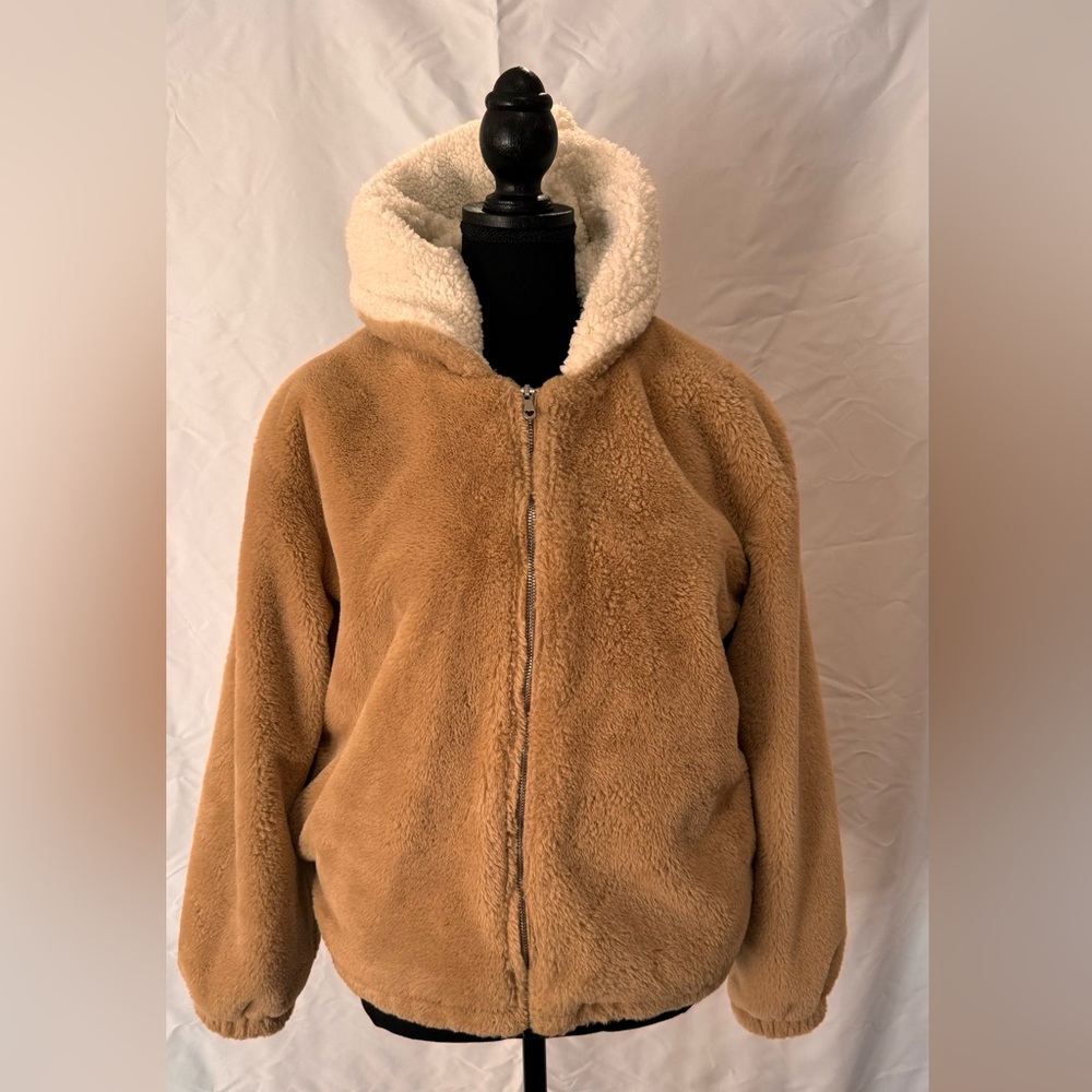 Angel Kiss Fur Jacket Beige Size Small